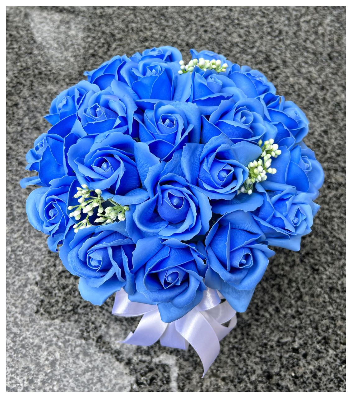 Подарунковий бокс Букет троянд з мила Блакитний (2122059657)