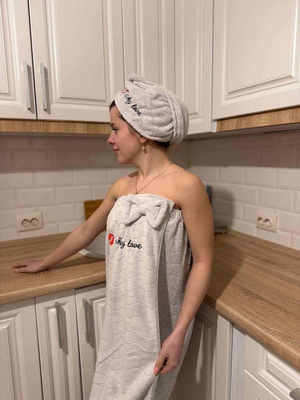 Полотенце-халат на резинке из микрофибры 80х140 см Серый (П4К-NEWsauna-005-03) Полотенце-халат на резинке из микрофибры 80х140 см Серый (П4К-NEWsauna-005-03)