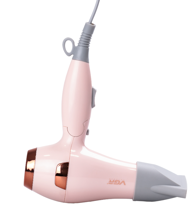 Фен для волосся дорожній VGR V-432 з концентратором Рожевий (29871234) - фото 4