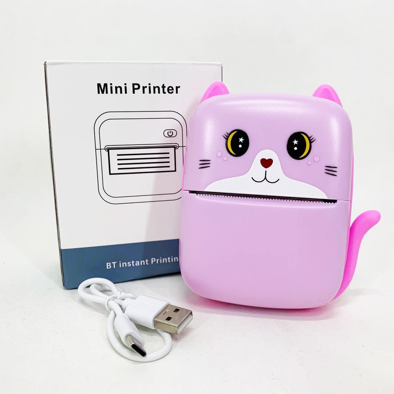 Термопринтер дитячий з Bluetooth A8 Cat для телефону Pink (13355406)