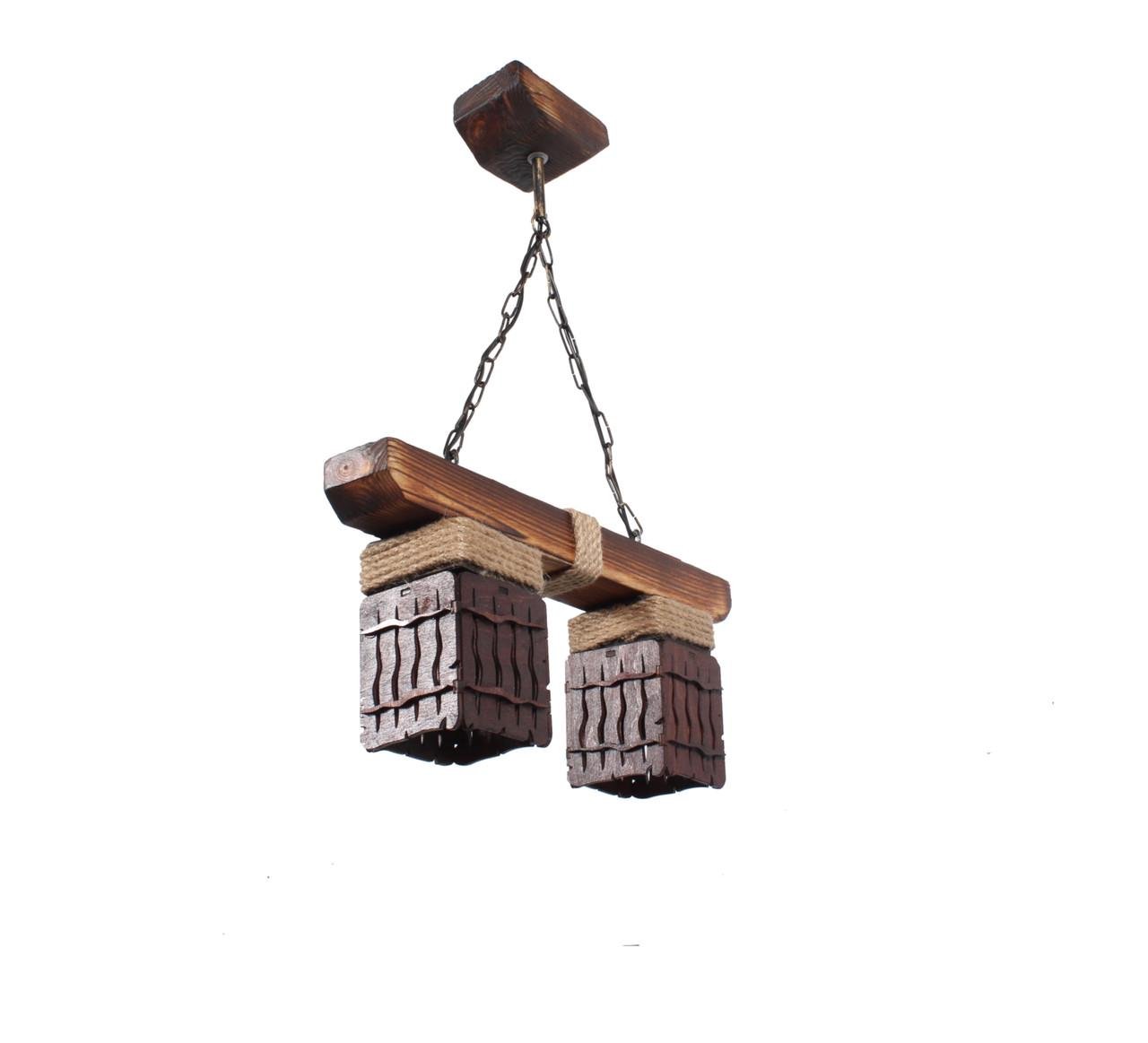 Люстра деревянная подвесная Lighthouse LPR-20109/2P Коричневый (112198)