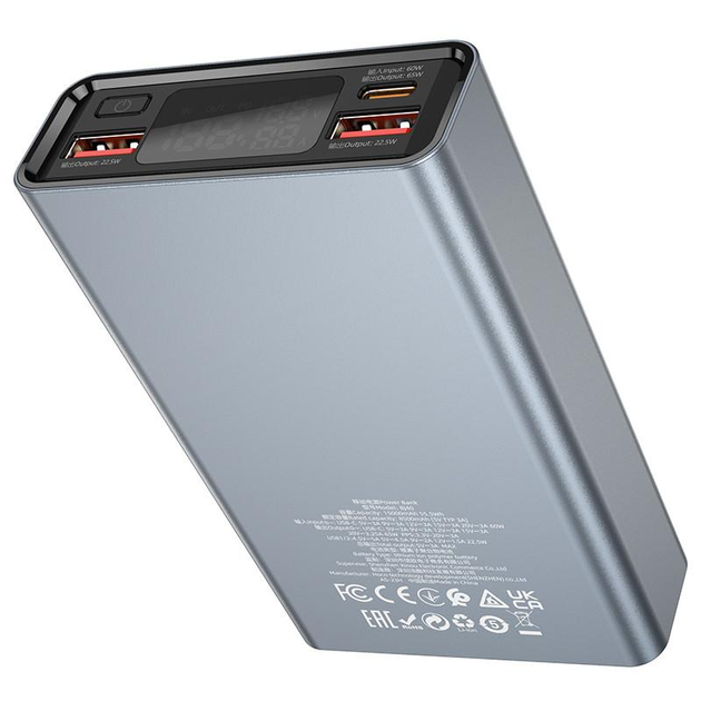 Павербанк Borofone BJ40 із швидкою зарядкою 65W 15000 mAh Сірий (18050881) - фото 5