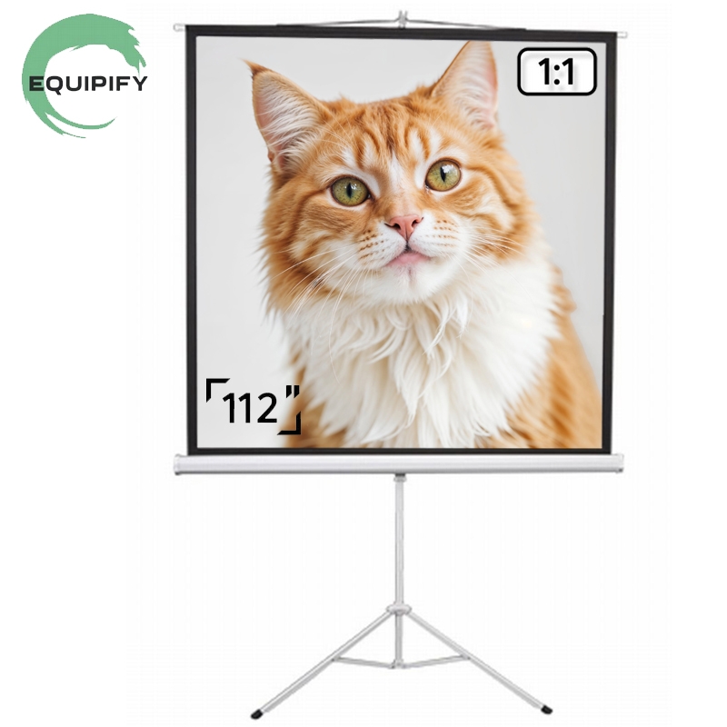 Екран для проєкторів EQUIPIFY SRM-1105 мобільний тринога 112" 203x203 см 1:1 (tf2929) - фото 2