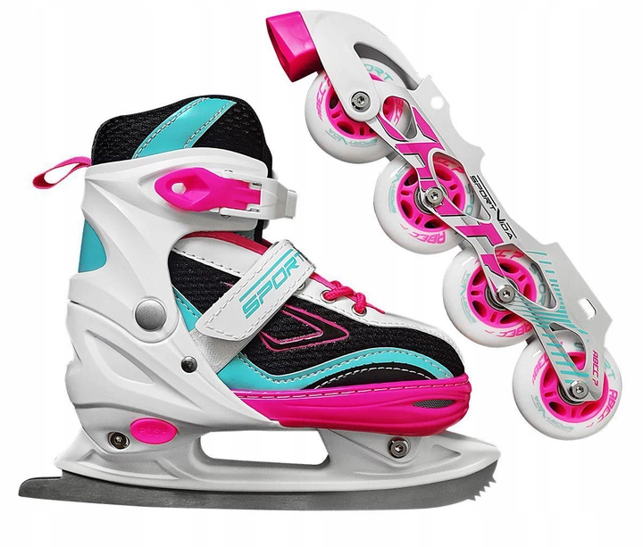 Роликовые коньки SportVida 4в1 SV-LG0032 р. 35-38 Pink/Blue - фото 2