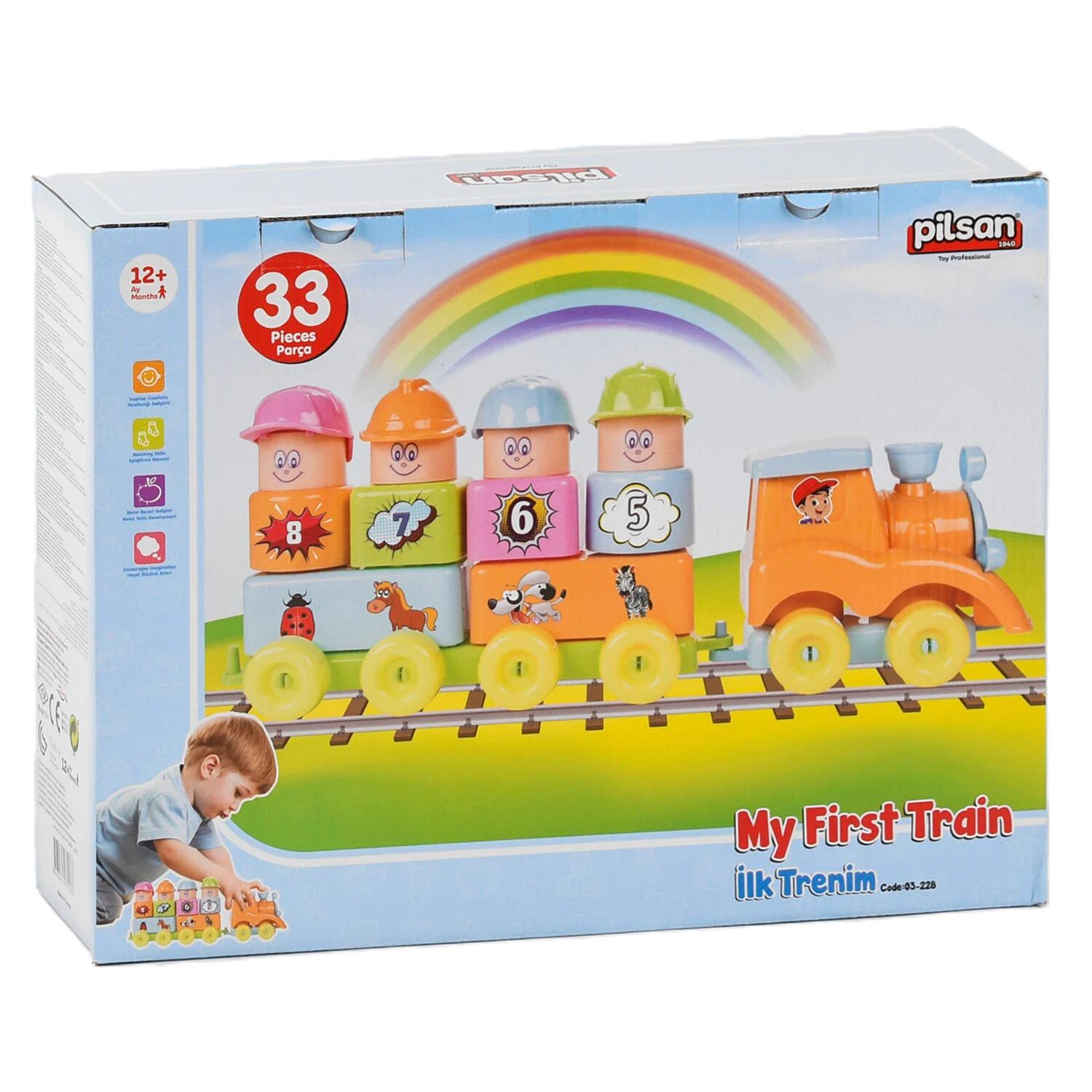 Конструктор Pilsan 03-228/12 Мой первый поезд 33 дет. (25624266) - фото 2