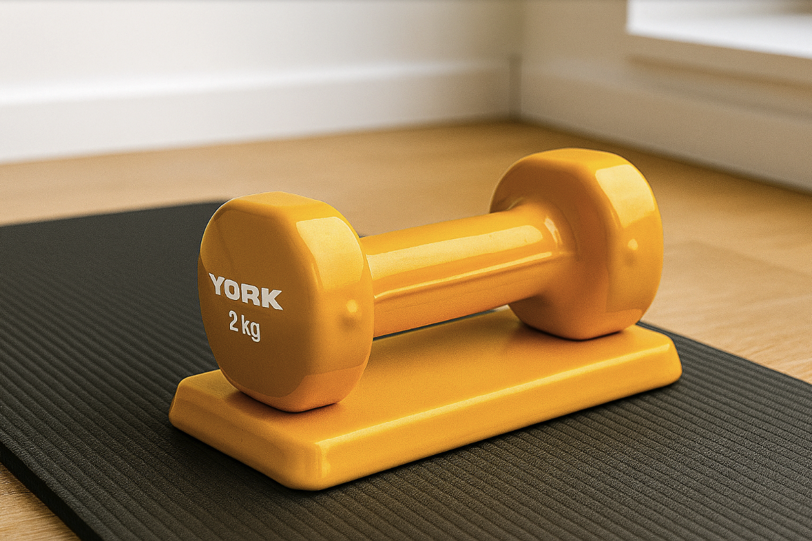 Гантелі для фітнесу вінілові круглі York Fitness 2 шт. 2 кг Жовтий (5046) - фото 6 Гантелі для фітнесу вінілові круглі York Fitness 2 шт. 2 кг Жовтий (5046) - фото 6