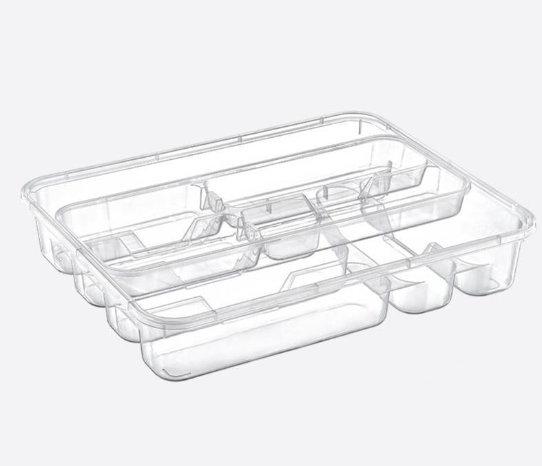 Лоток для столових приладів Dunya Plastik подвійний Прозорий (14008)