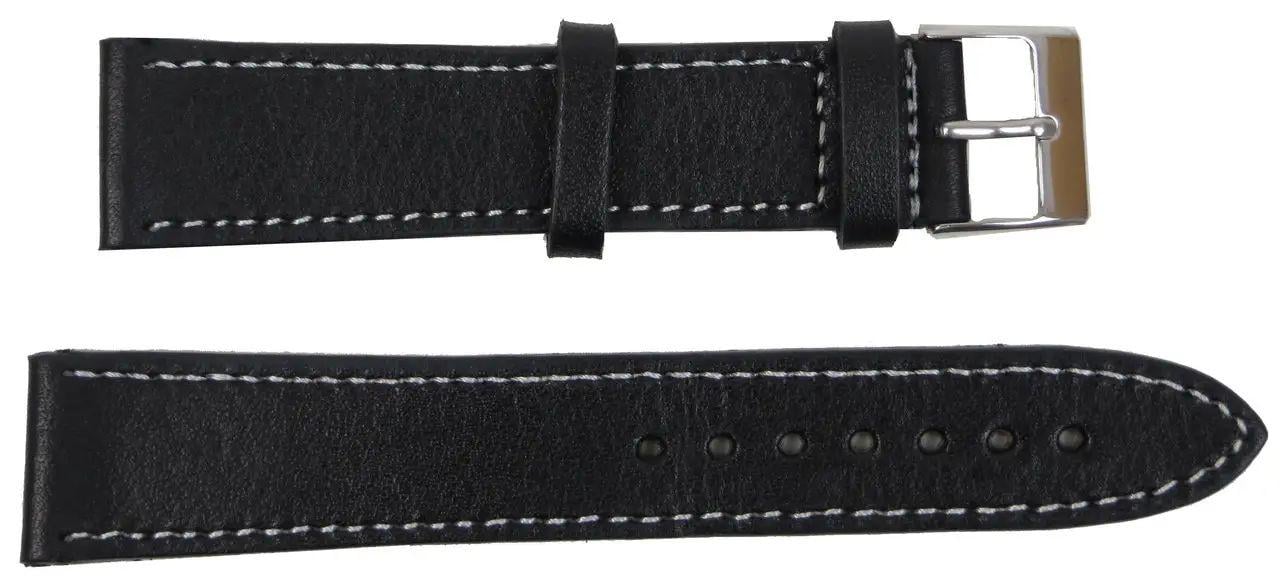 Ремінець для годинника Mykhail Ikhtyar шкіряний 20 мм Чорний (S699-20S black) Ремінець для годинника Mykhail Ikhtyar шкіряний 20 мм Чорний (S699-20S black)