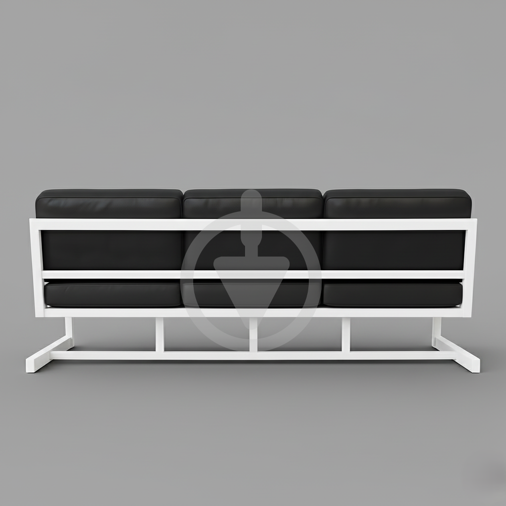 Диван металевий AVVS tech Атлас вуличний лофт екошкіра з підлокотниками 246 см Темно-сірий/Білий (30222846) - фото 3