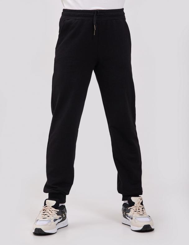 Брюки детские для мальчика Smil 95 cotton стрейч-футер 158 см Черный (115639)