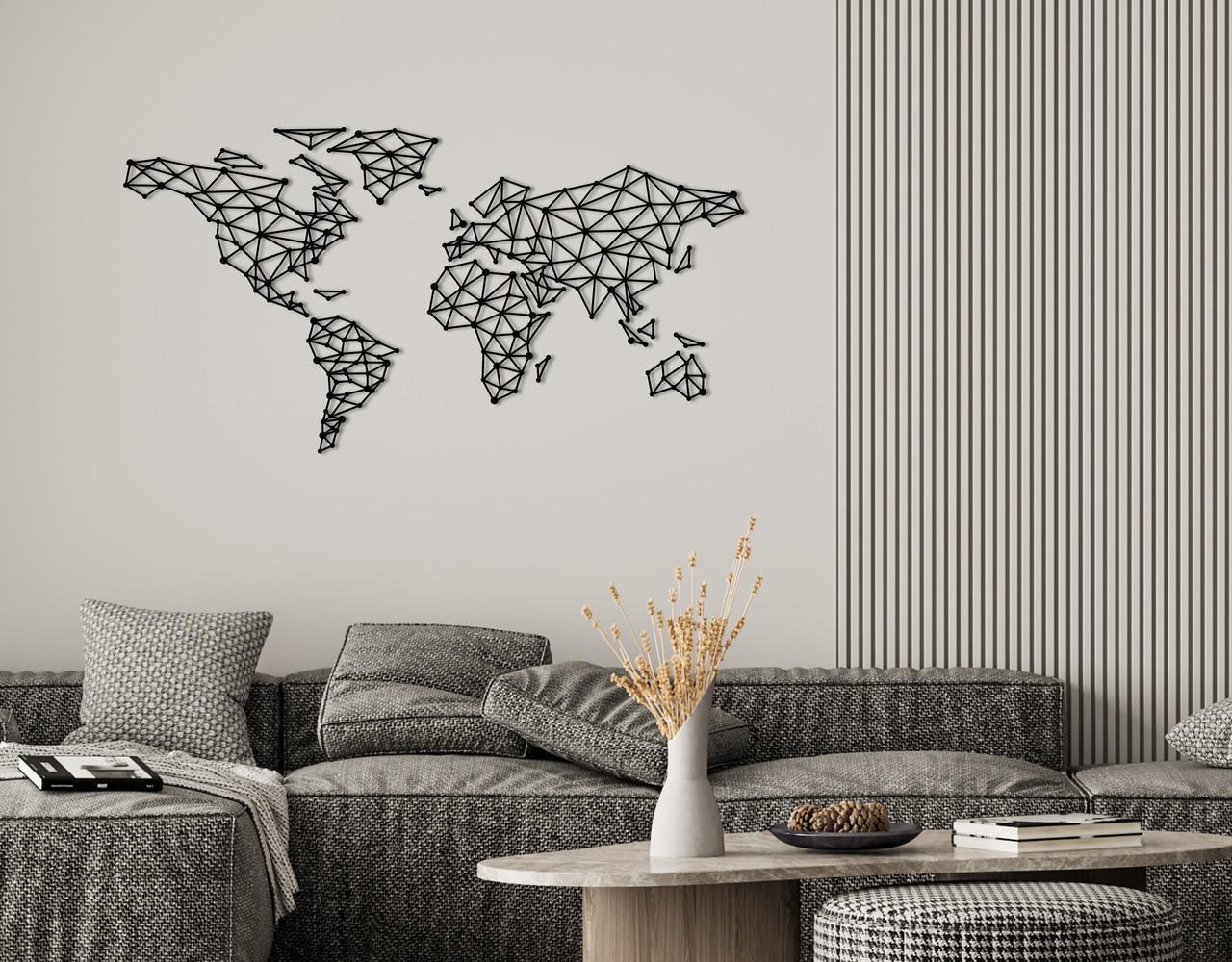 Декоративное панно на стену Upwood Decor Map 60х91,2 см Black (1548305122)
