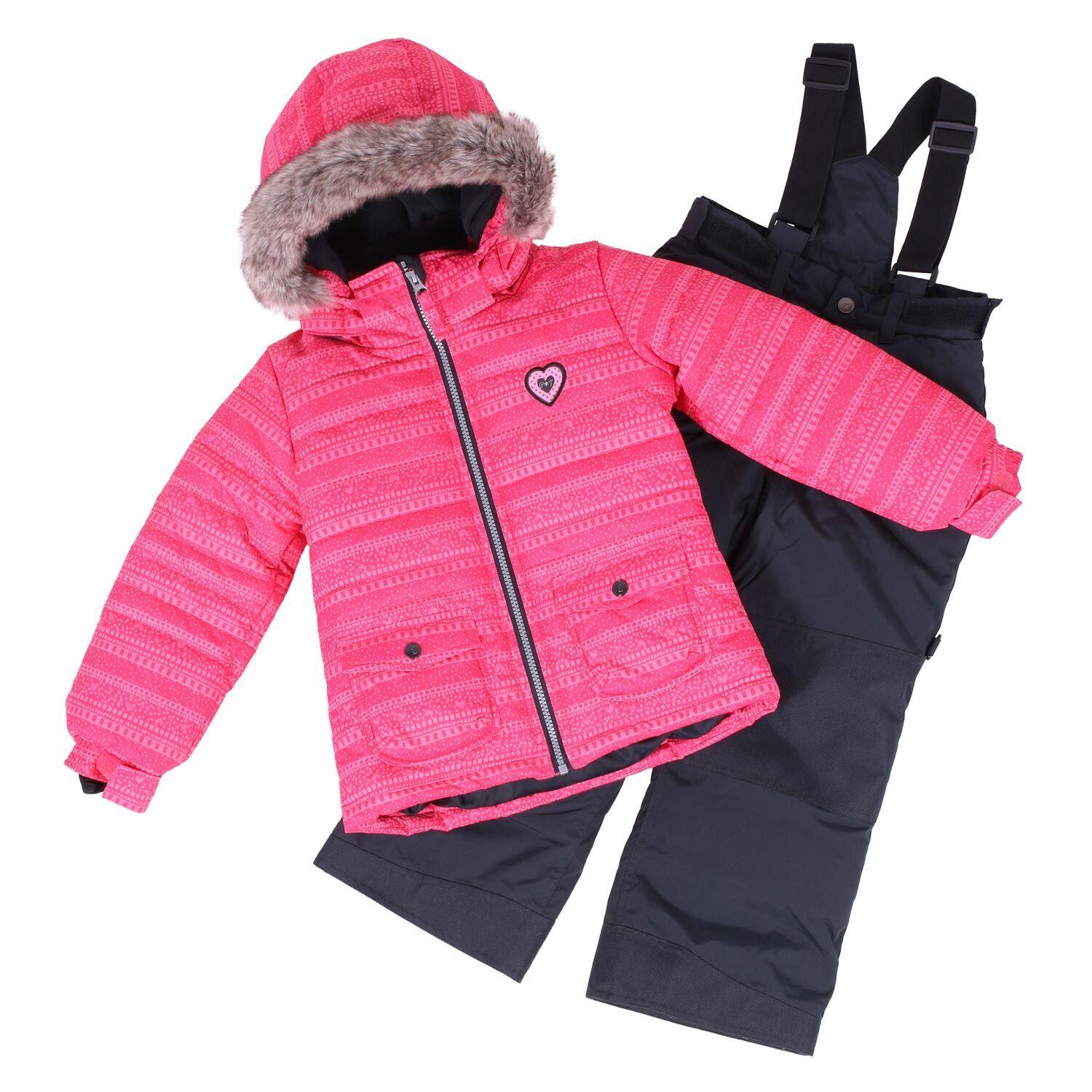 Детский зимний комплект для девочки Peluche&Tartine F18M60EF 102-112 см Коралловый (F18M60EF-Coral_Deepgray-4)