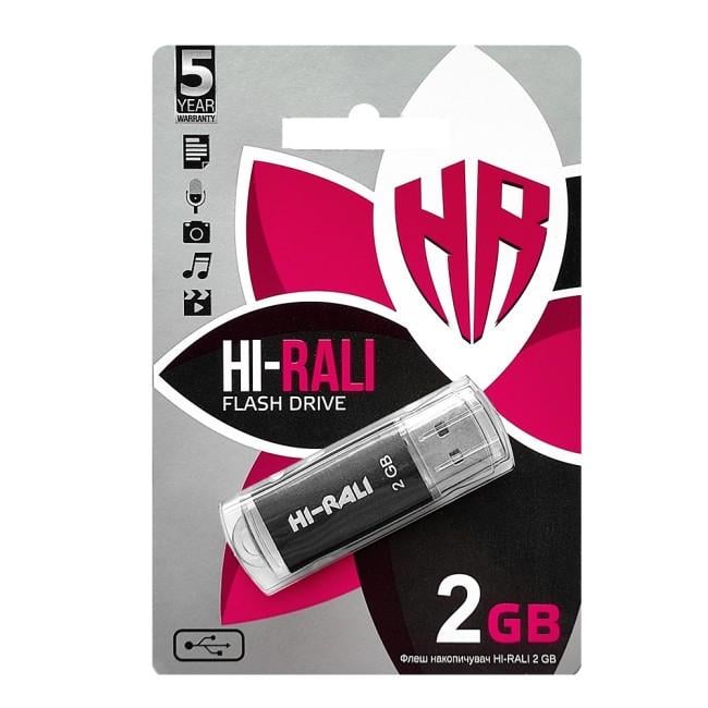 Флеш-накопичувач Hi-Rali USB 2GB Rocket Series Black (HI-2GBRKTBK)