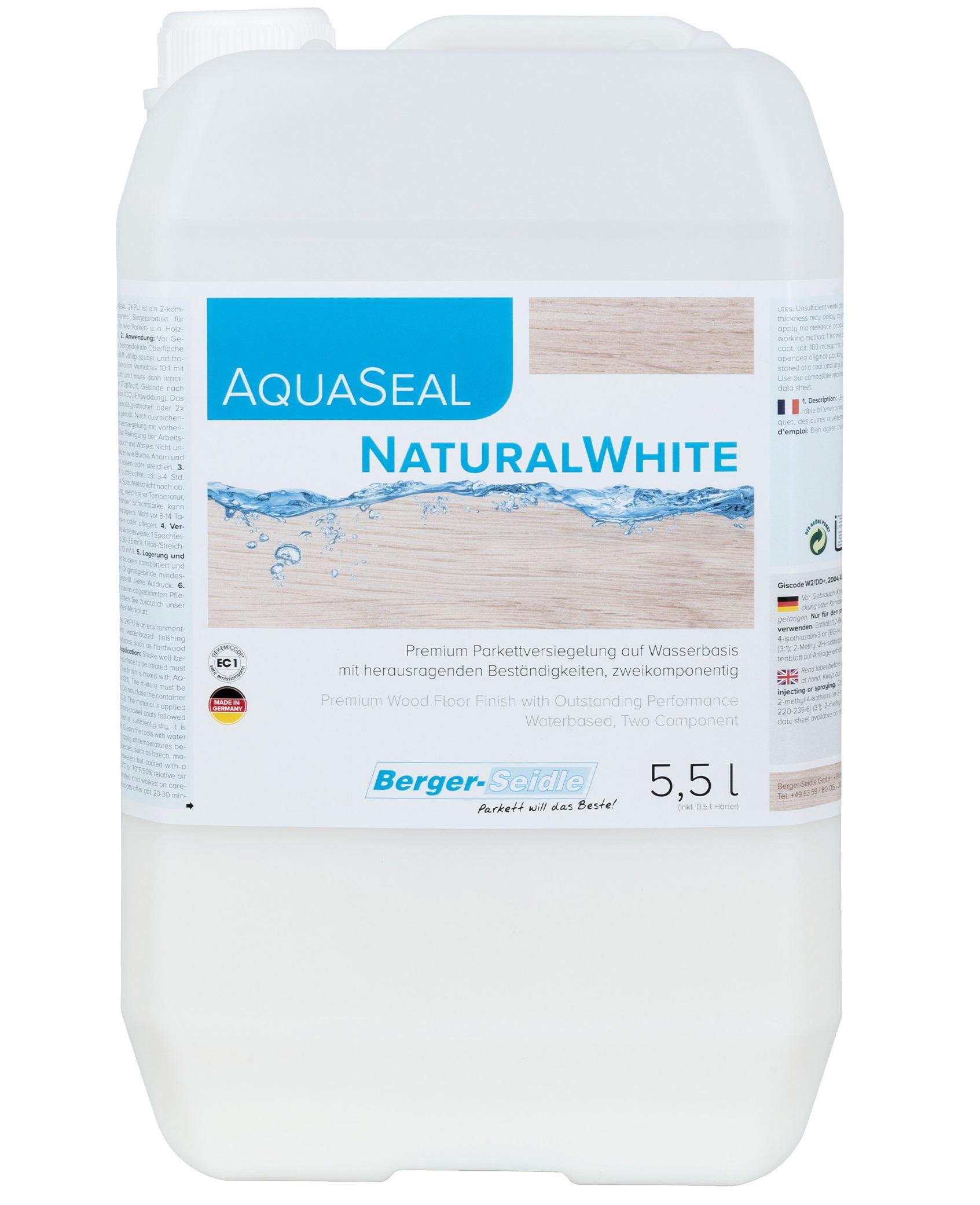 Лак двухкомпонентный полиуретановый на водной основе Berger AquaSeal Naturalwhite 5,5 л