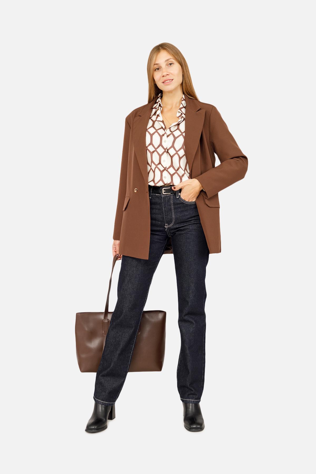 Блуза женская ЦБ-00261346 р. 44 Бежевый (SKT001024285) - фото 4 Блуза женская ЦБ-00261346 р. 44 Бежевый (SKT001024285) - фото 4