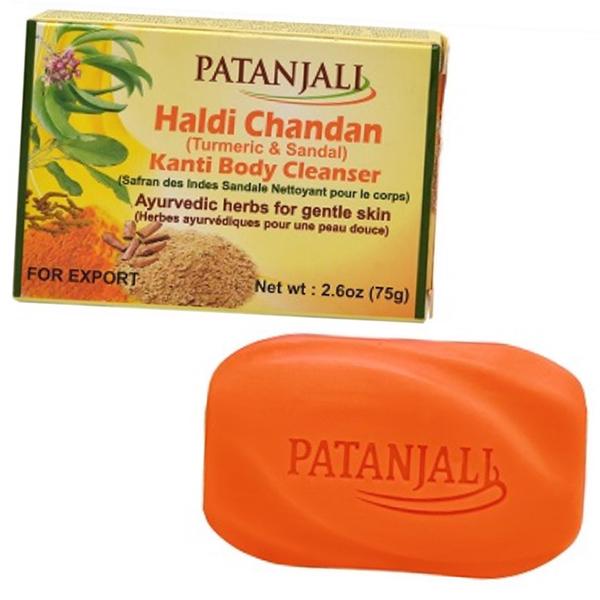 Мило омолоджуюче Patanjali Haldi Chandan Kanti Body Cleanser з куркумою 75 г (43635035)