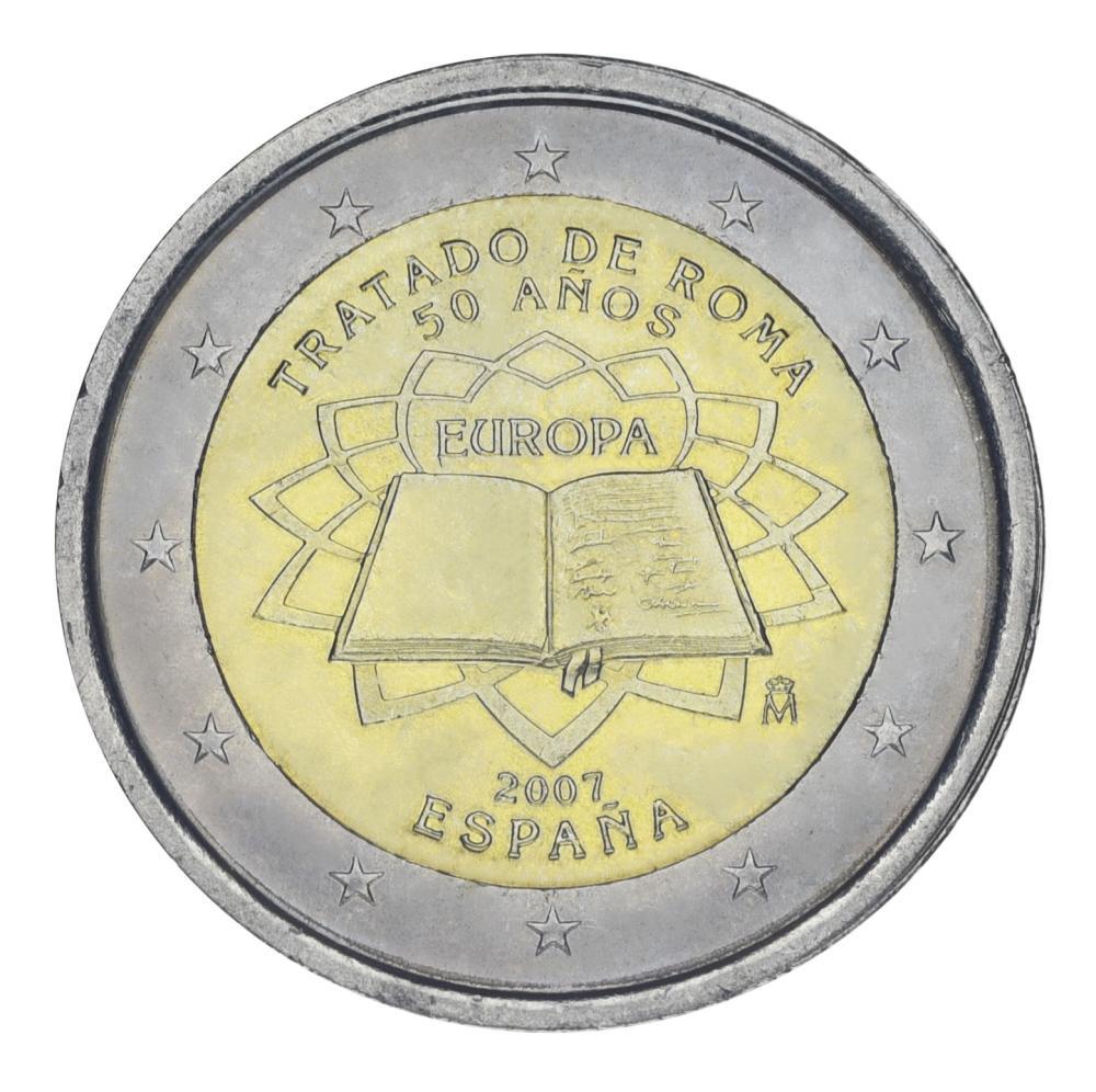 Коллекционная монета Испания 2 евро 2007 Римский договор UNC (KM#1030)