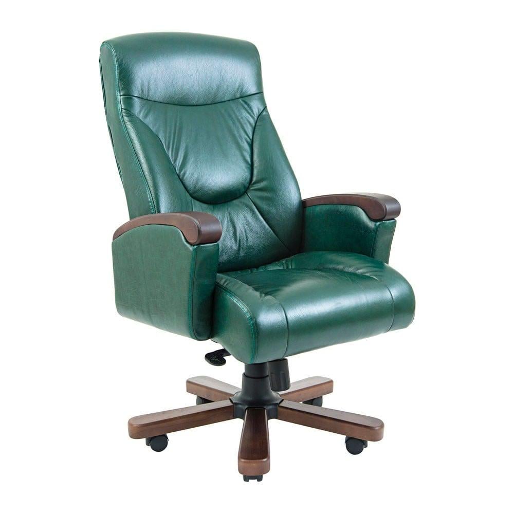 Офисное кресло руководителя Richman Boss VIP Wood M2 AnyFix натуральная кожа Lux Зеленый (64ca425104b9e938a47ba1d9)