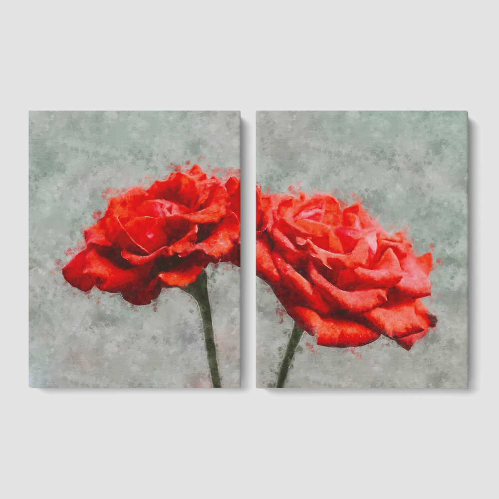Модульная картина из двух частей Malevich Store Гвоздика 93x60 см (MK21227)