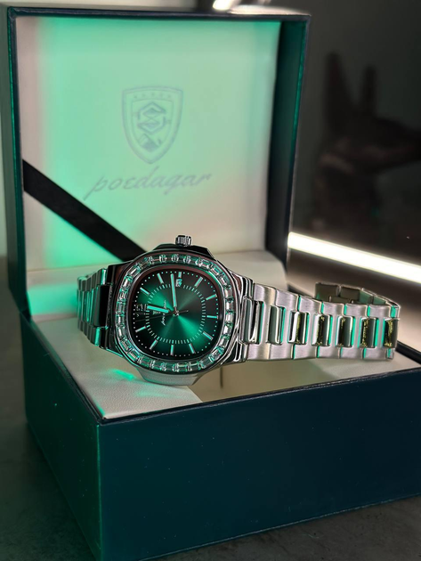 Наручний годинник чоловічий Poedagar Crystal із зеленим циферблатом Сріблястий (wt0528) - фото 5 Наручний годинник чоловічий Poedagar Crystal із зеленим циферблатом Сріблястий (wt0528) - фото 5