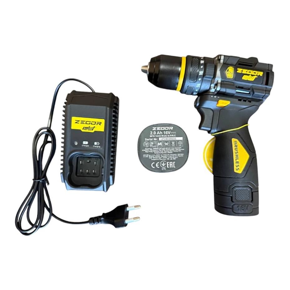 Шуруповерт ударний акумуляторний безщітковий Zegor CDPP-16BLH/16В/дві швидкості/2 батареї 16 В 2 Ач/реверс/підсвічування/кейс - фото 7 Шуруповерт ударний акумуляторний безщітковий Zegor CDPP-16BLH/16В/дві швидкості/2 батареї 16 В 2 Ач/реверс/підсвічування/кейс - фото 7