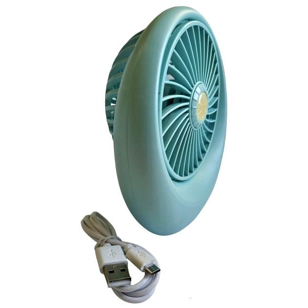 Вентилятор настольный портативный DianDi Mini Fan SQ-1978A аккумуляторный с USB-зарядкой Бирюзовый - фото 4