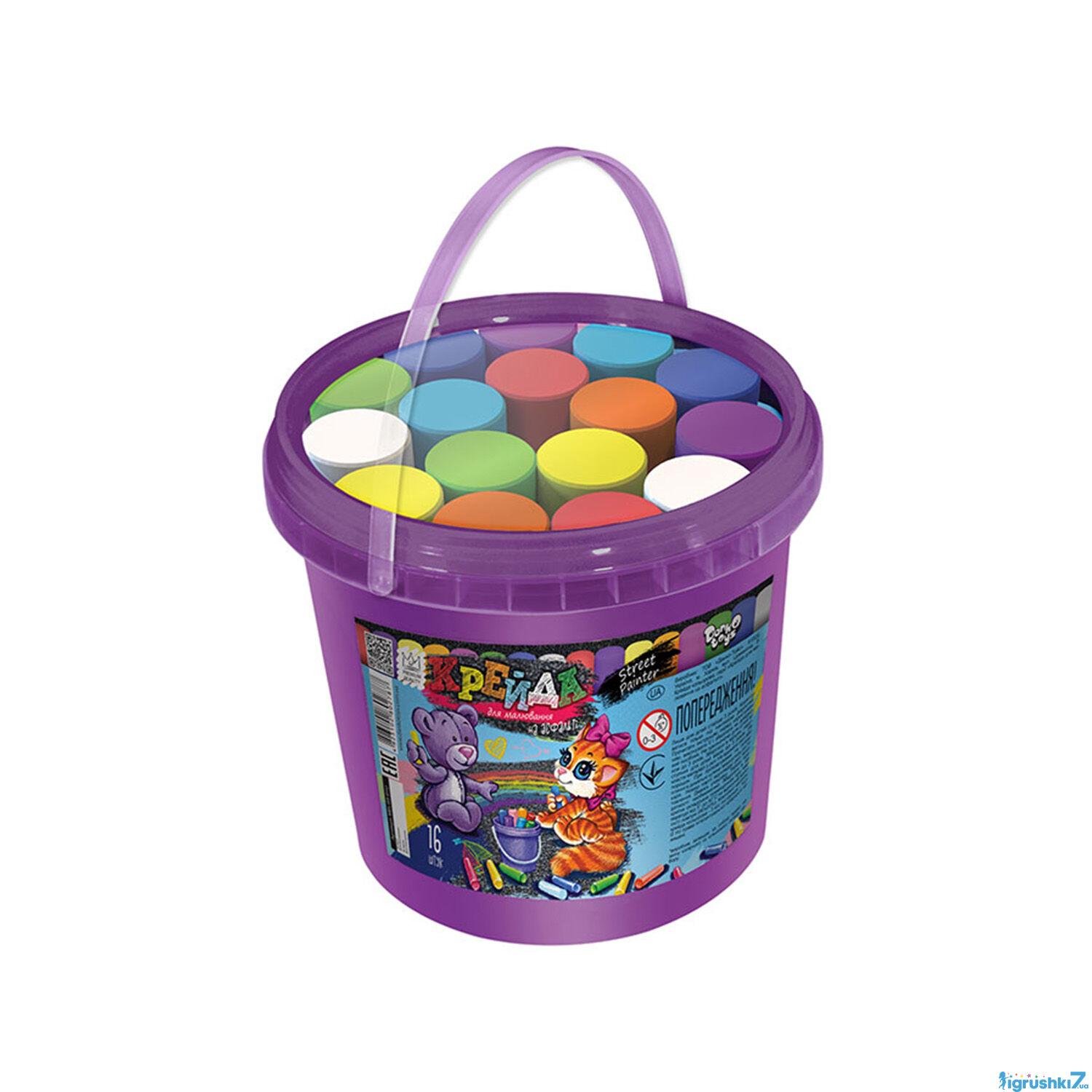 Мелки цветные Danko Toys 16 шт. в ведре (111499)