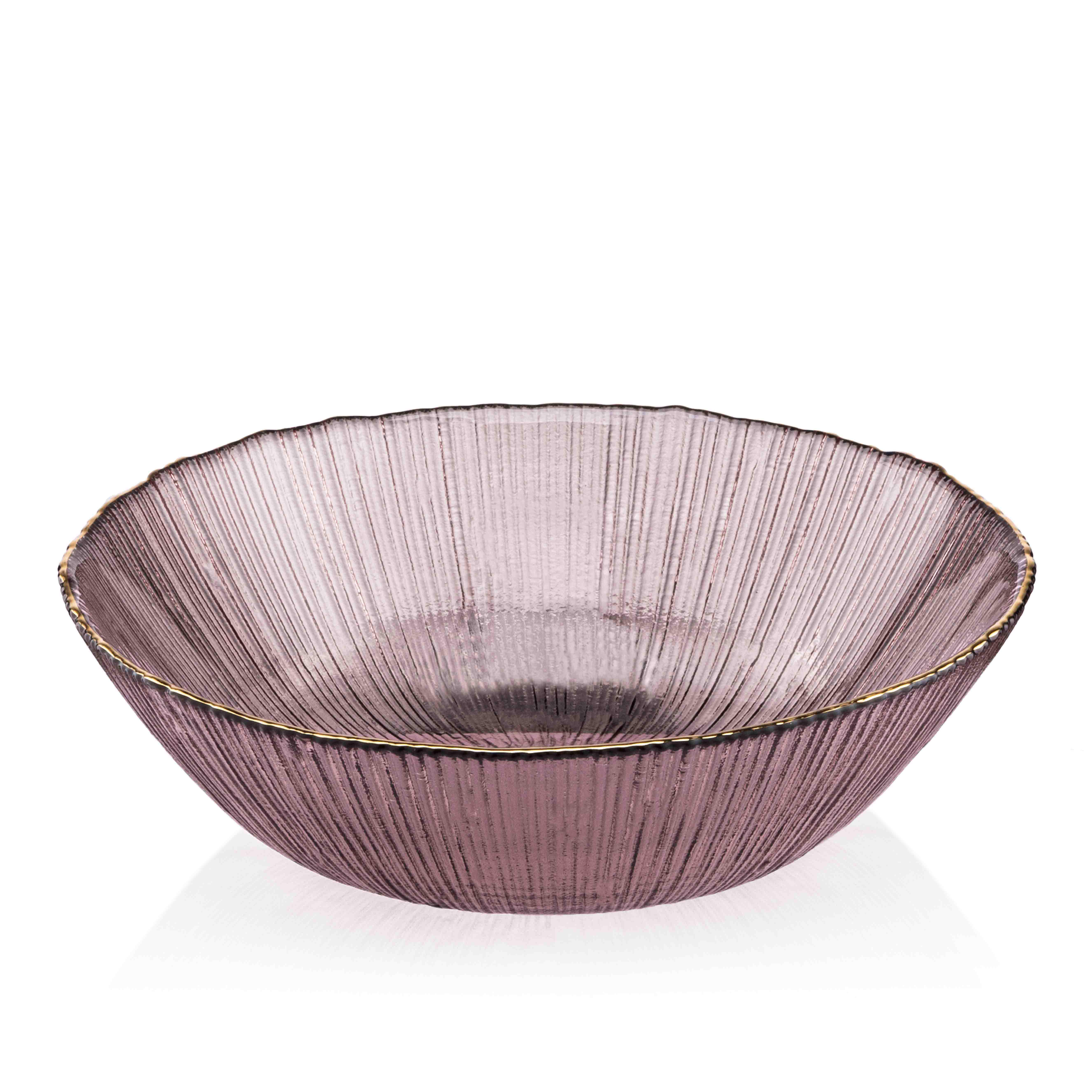 Салатник Ardesto Mallow 20 см Прозрачный/Розовый (AR5015)