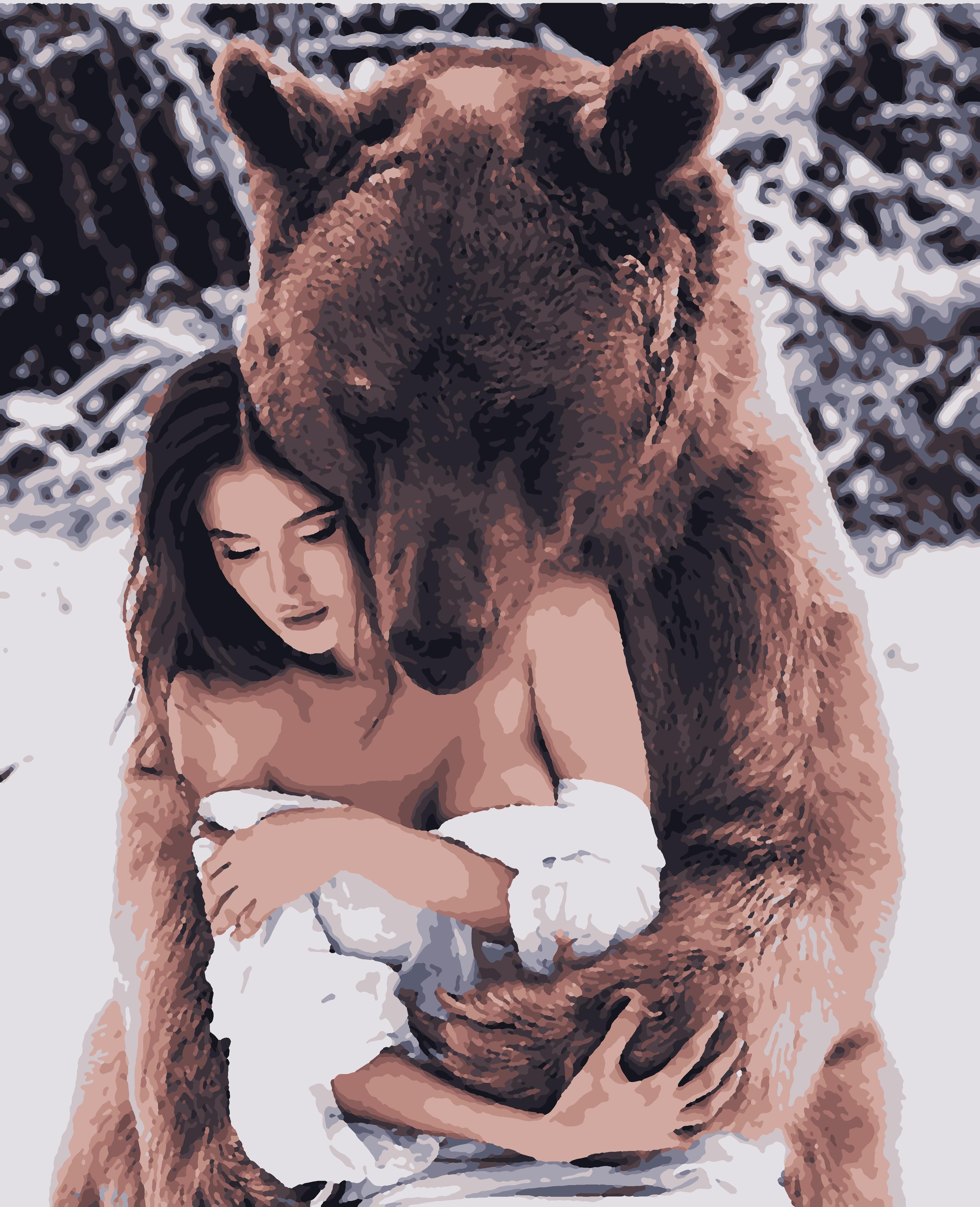 Картина по номерам Artissimo Девушка и медведь 40x50 см (ART-B-6803)