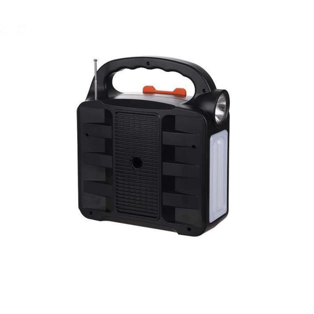 Фонарь Easy Power EP-396 Bluetooth с солнечной панелью/радио/MP3 плеер/функцией повербанка и 3 лампочками Черно-оранжевый (10025419)