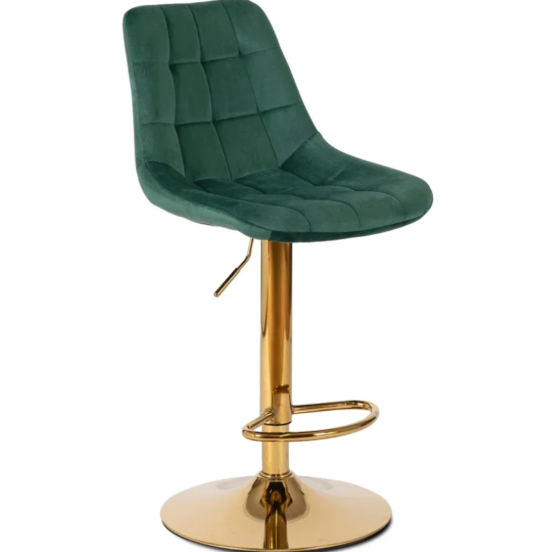 Барный стул Arcos велюр Зеленый/Золотой (32410305)