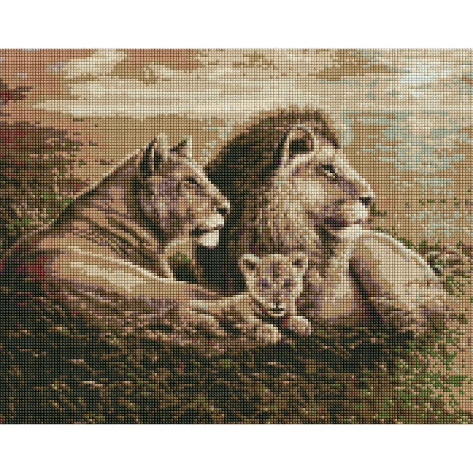 Алмазная мозаика Идейка Львиная семья 40x50 см (AMO7334)