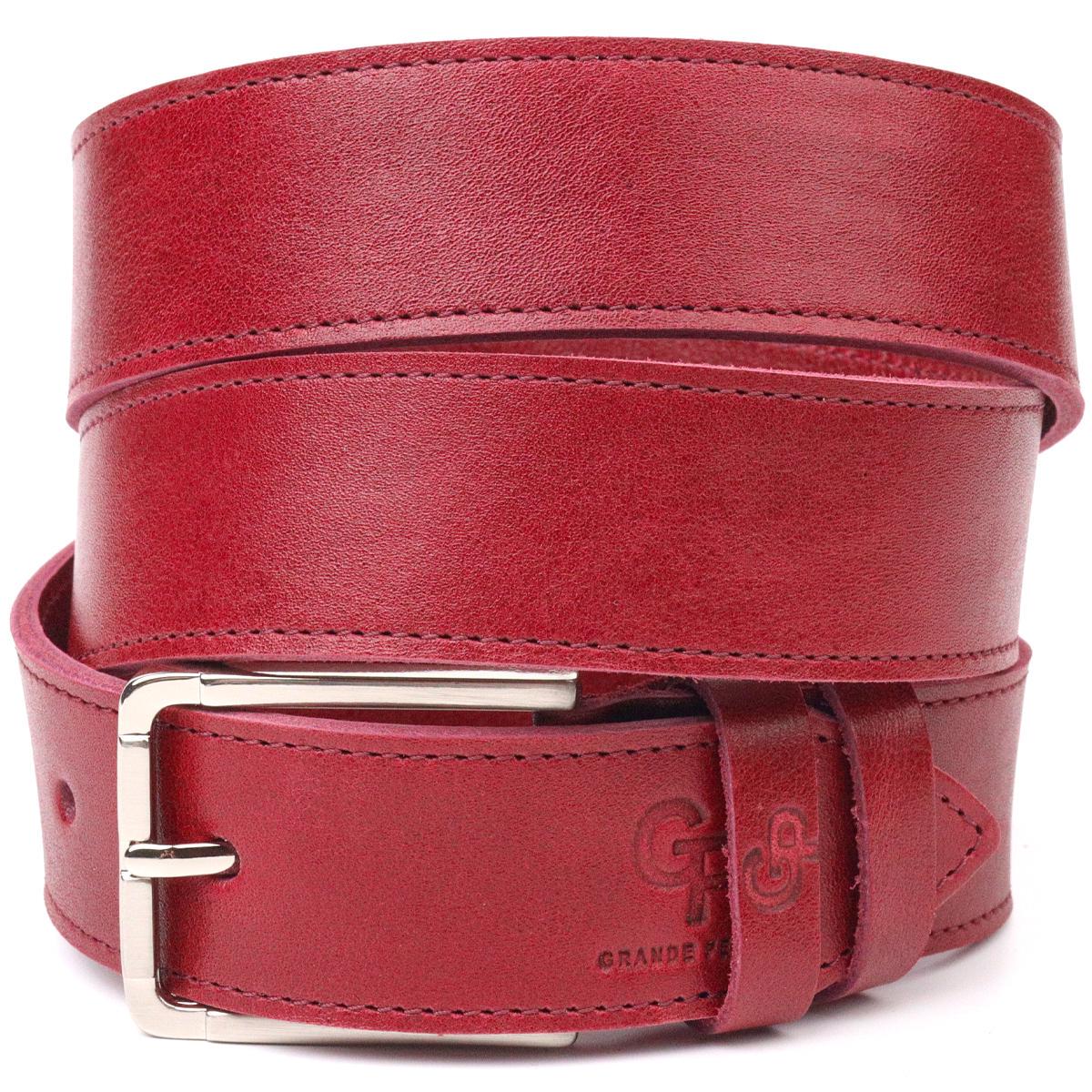 Ремень кожаный GRANDE PELLE Leather Belt 21458 Бордовый (10847247)