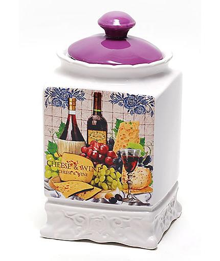 Банка Cheese&Wine 1000 мл с крышкой для сыпучих продуктов (BD-DU347-W)