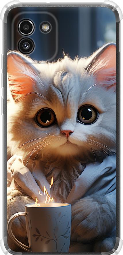 Чехол на Samsung Galaxy A03 A035F White cat (5646sp-2499-42517)