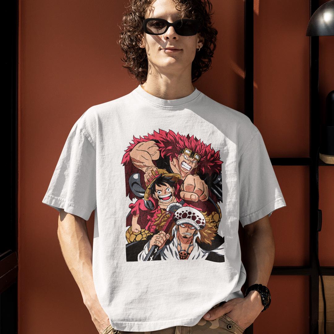 Футболка унисекс One Piece Luffy Law Kidd XL Белый (0000010448)