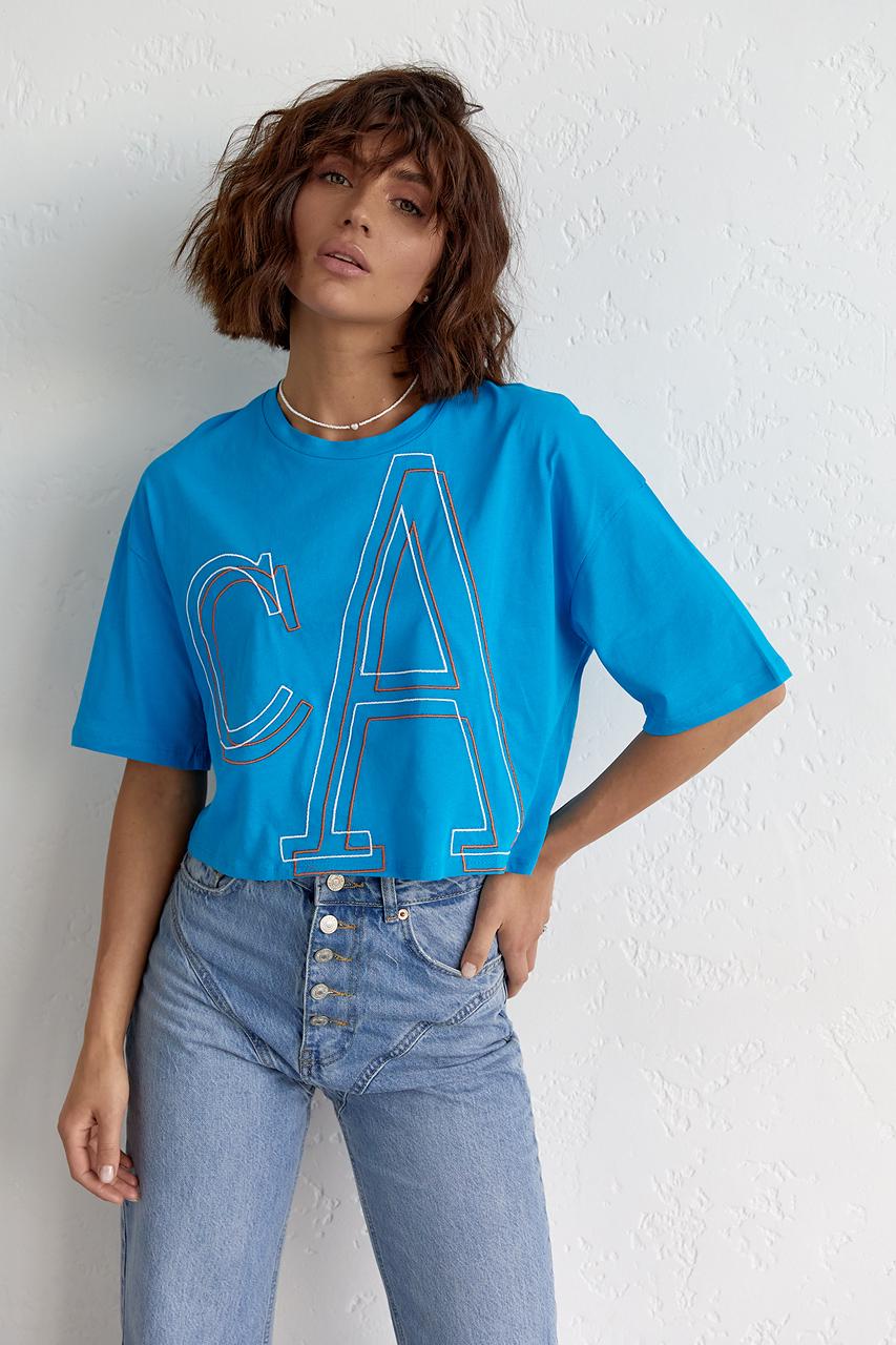 Футболка укороченная L/XL Синий (11352054)