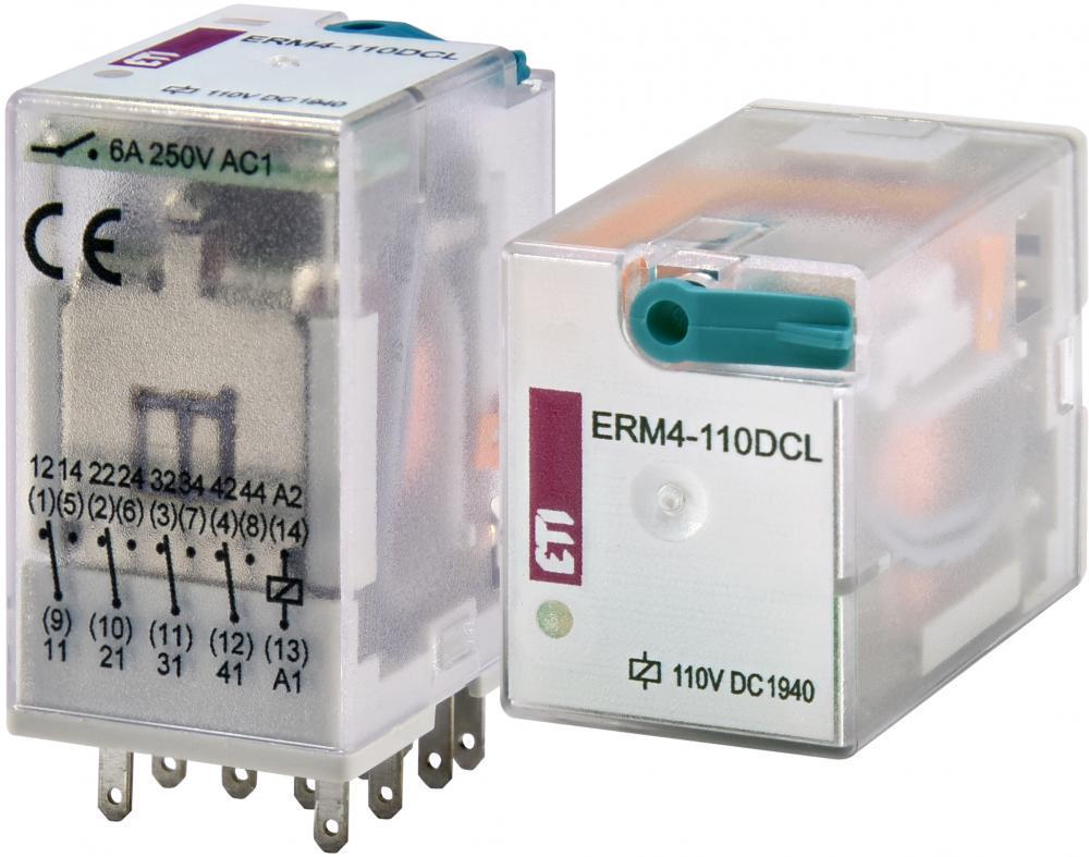 Реле промежуточное ETI ERM4-110DCL 6А 4к 110V DC ERM4 с индикатором (2473022)