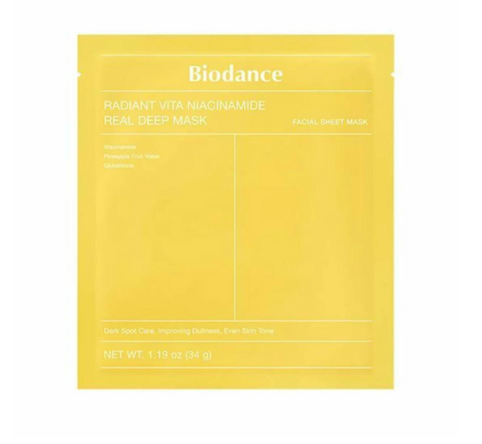 Маска гидрогелевая Biodance Radiant Vita Niacinamide Real Deep Mask