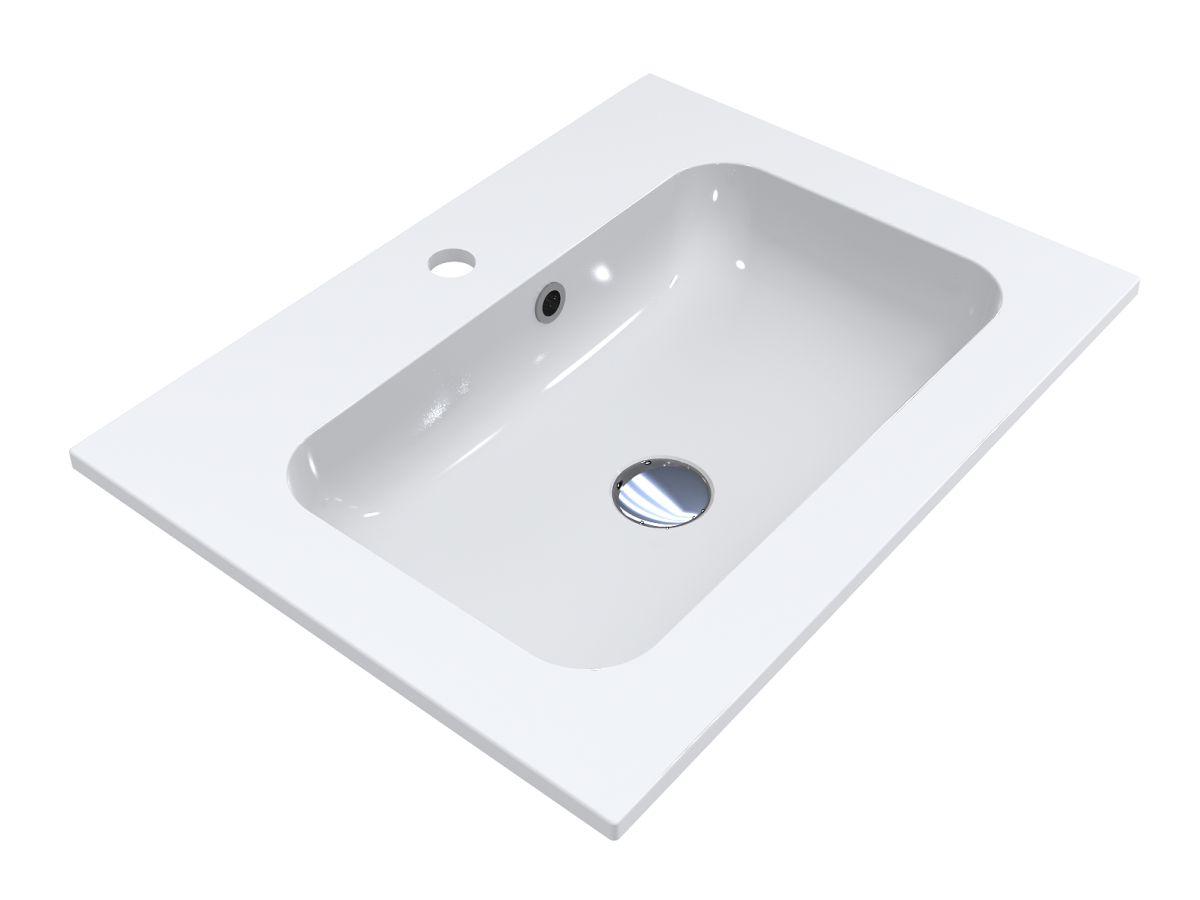 Умывальник Miraggio DELLA 600 с литого мрамора глянцевый Белый (84017)