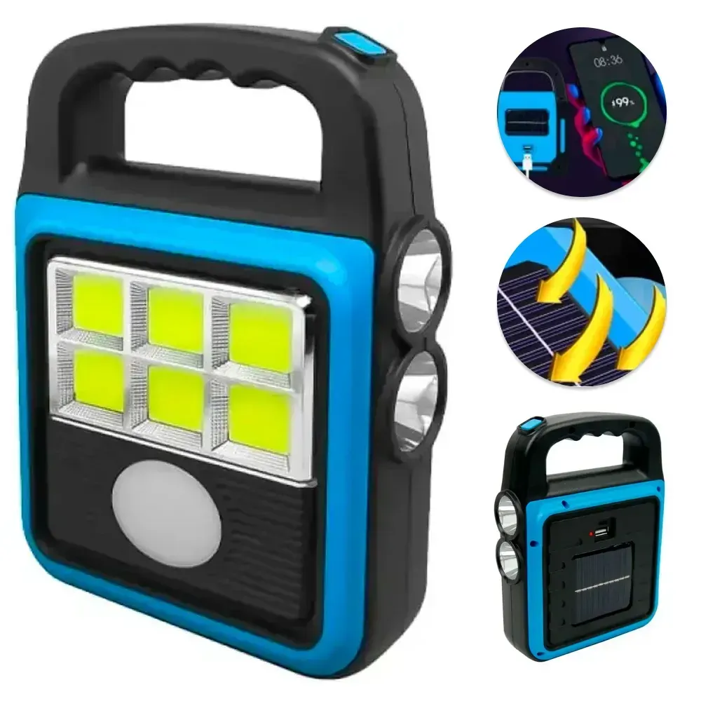 Ліхтар прожектор LED із сонячною панеллю та повербанком HS-8020 акумуляторний USB (234569133) - фото 2