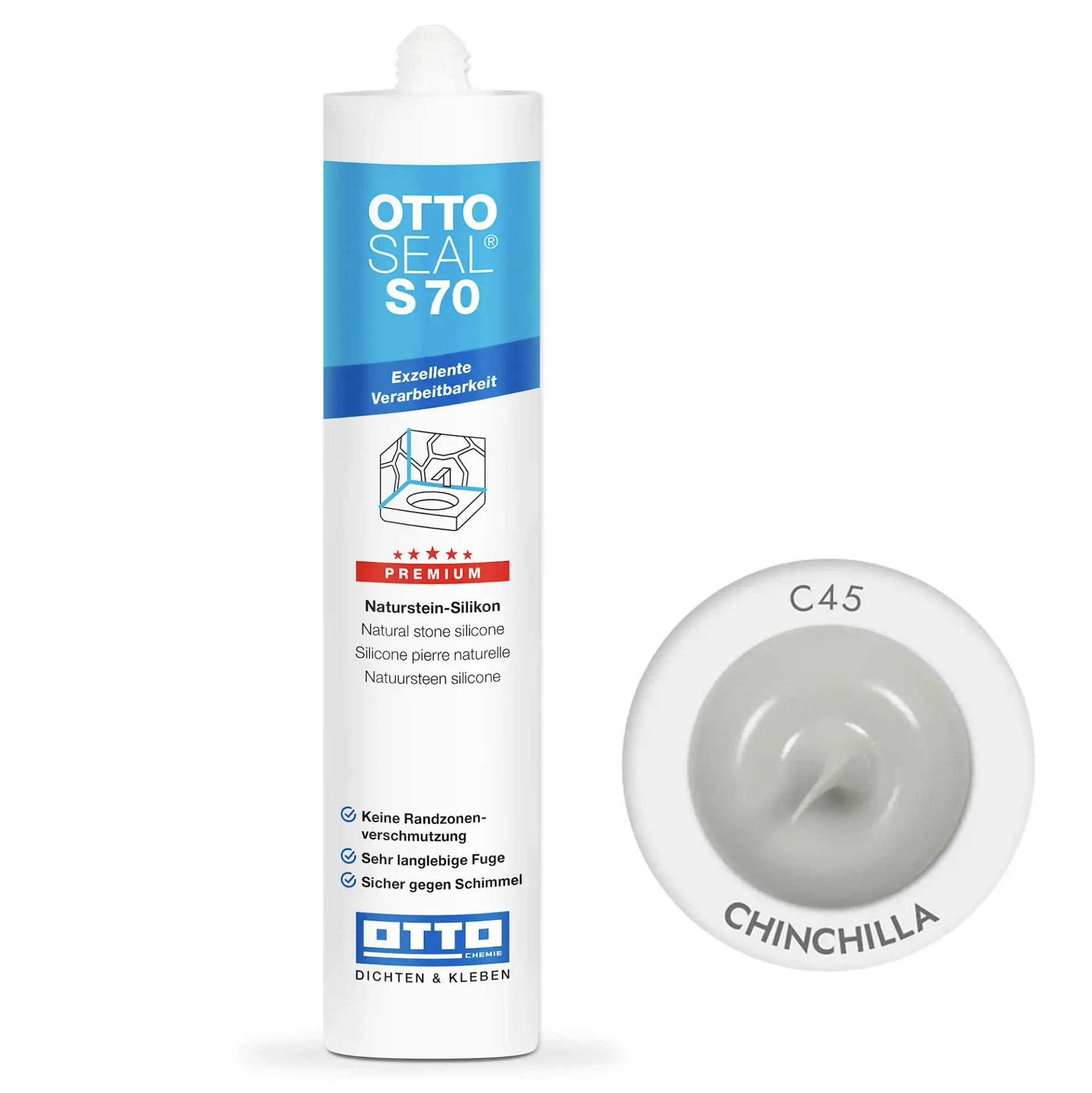 Силиконовый герметик OTTOSEAL S70 C45 Шиншилла 310 мл (S70C45) Силиконовый герметик OTTOSEAL S70 C45 Шиншилла 310 мл (S70C45)