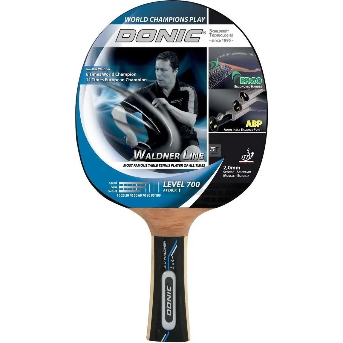 Ракетка для настольного тенниса Donic WALDNER 700 Черно-коричневый (754872)