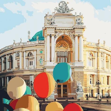 Картина за номерами Ідейка Міста Перлина біля моря 40х40 см у термопакеті (КНО3501-mt)