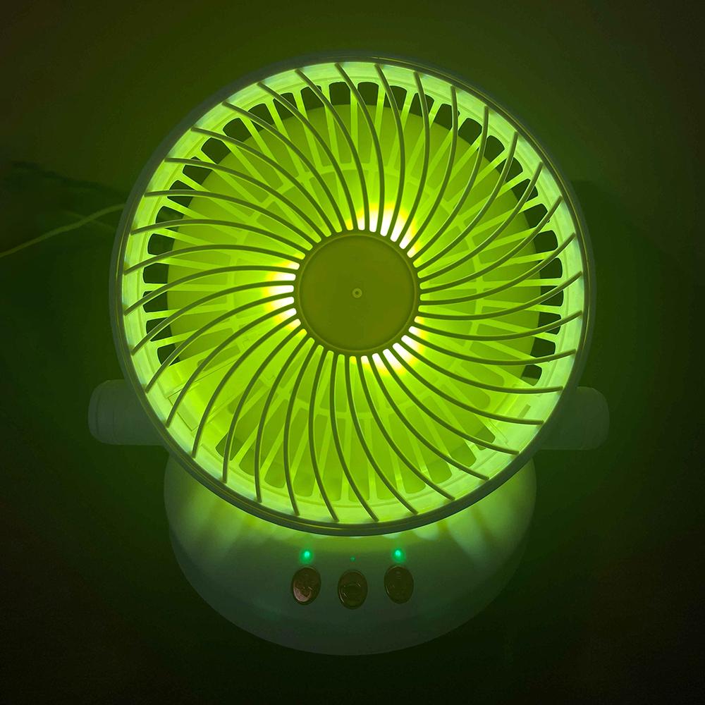 Настольный вентилятор на аккумуляторе USB Type-C 1200 мАч 3 скорости LED подсветка Серый (27418479) - фото 9