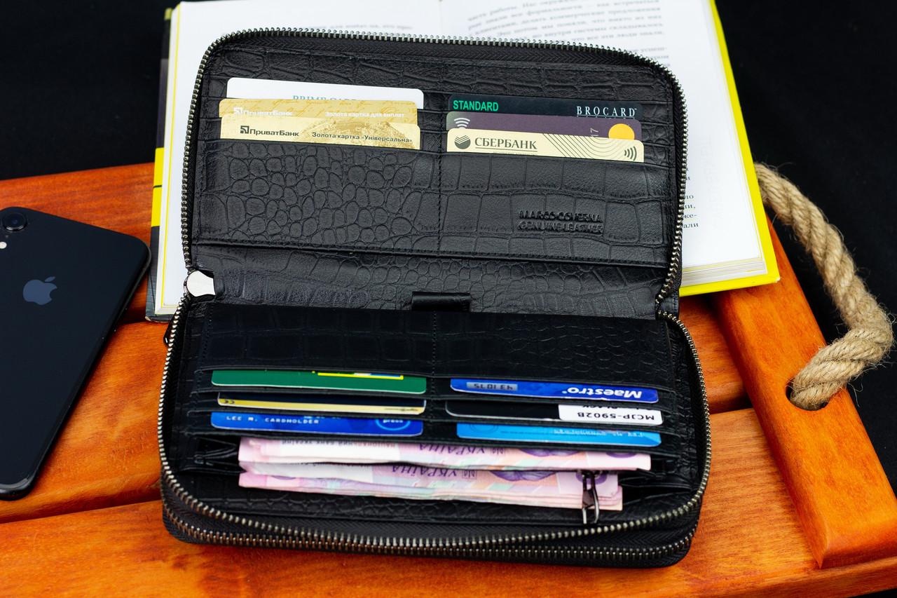 Кошелек-клатч Marco Coverna на две молнии из фактурной натуральной кожи Черный (MCJP-5902B) - фото 8 Кошелек-клатч Marco Coverna на две молнии из фактурной натуральной кожи Черный (MCJP-5902B) - фото 8