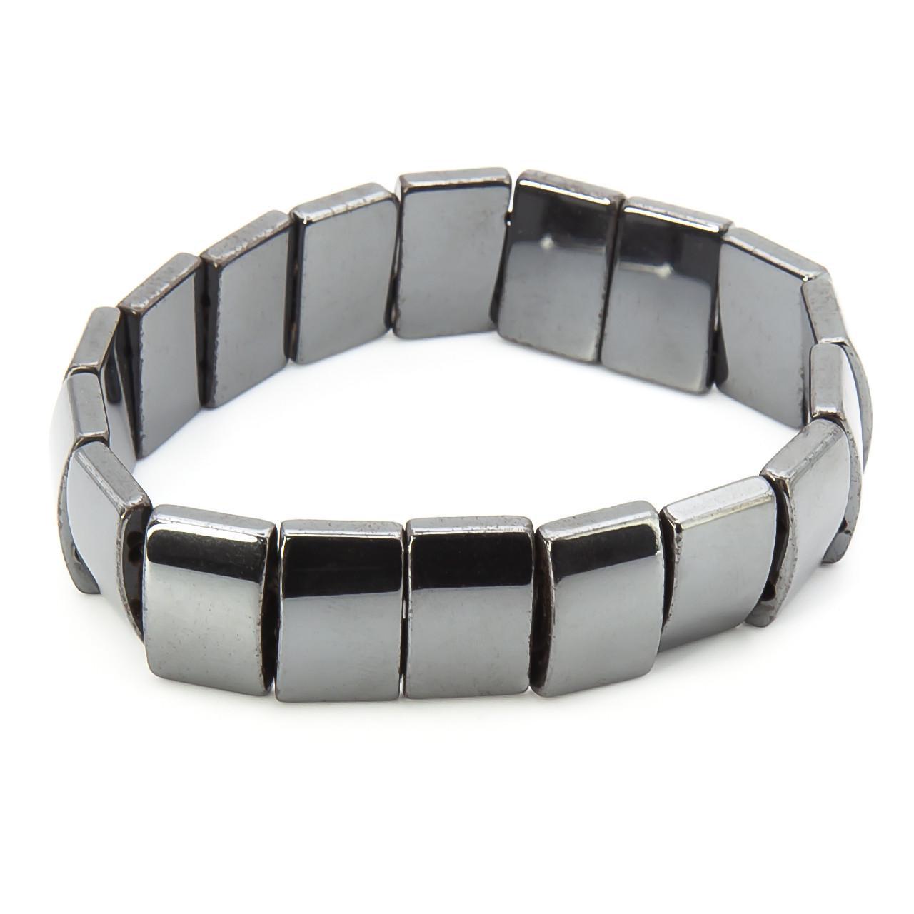 Браслет из гематита пластинки 17х11х5 мм 20 см 1 шт. Серый (БГ2000п12)