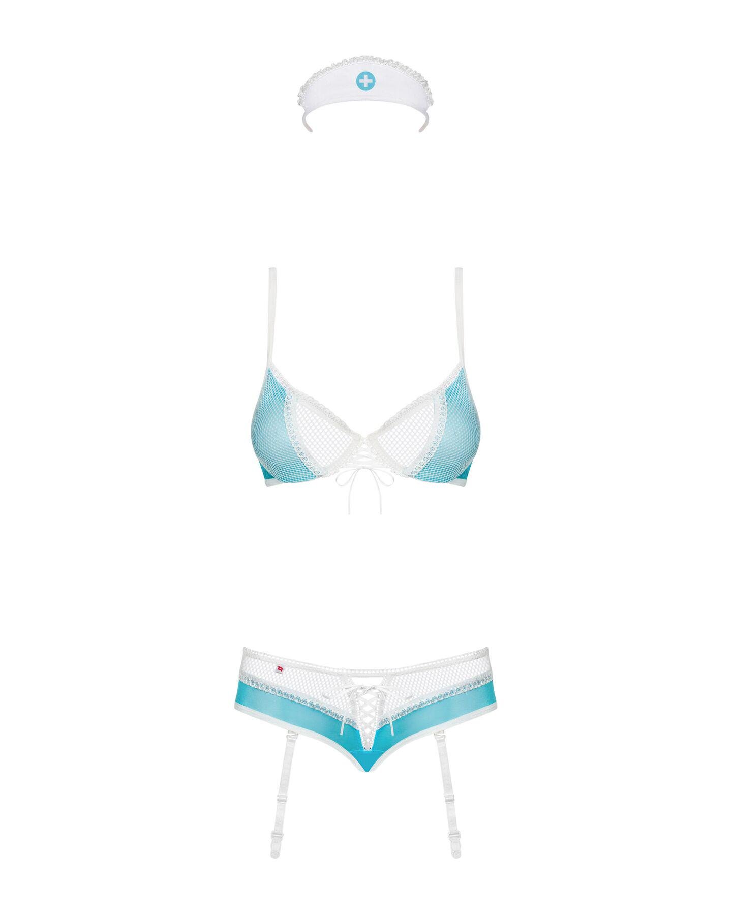 Костюм медсестры Obsessive S/M Бело-Голубой (834-CST-6) - фото 5