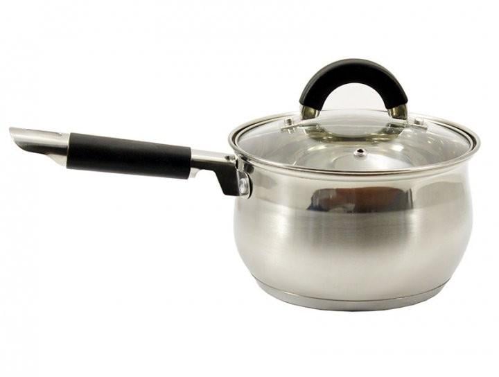 Ковш из нержавейки с крышкой стекло Zauberg ZB-1-3BB 1,3 л