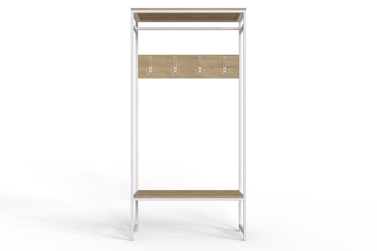 Вішалка модульна підлогова Ferrum-decor Треліс 14 ДСП 16 мм 180x90x38 см Білий/Дуб Сонома (FRD-104352)